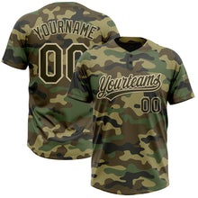 Загрузить изображение в средство просмотра галереи, Custom Camo Olive-Cream Salute To Service Two-Button Unisex Softball Jersey