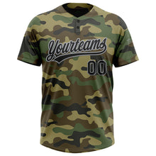 Загрузить изображение в средство просмотра галереи, Custom Camo Black-Gray Salute To Service Two-Button Unisex Softball Jersey