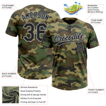 Загрузить изображение в средство просмотра галереи, Custom Camo Black-Gray Salute To Service Two-Button Unisex Softball Jersey