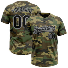 Загрузить изображение в средство просмотра галереи, Custom Camo Black-Gray Salute To Service Two-Button Unisex Softball Jersey