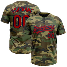 Загрузить изображение в средство просмотра галереи, Custom Camo Red-Navy Salute To Service Two-Button Unisex Softball Jersey