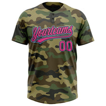 Загрузить изображение в средство просмотра галереи, Custom Camo Pink Black-Light Blue Salute To Service Two-Button Unisex Softball Jersey