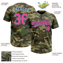 Загрузить изображение в средство просмотра галереи, Custom Camo Pink Black-Light Blue Salute To Service Two-Button Unisex Softball Jersey