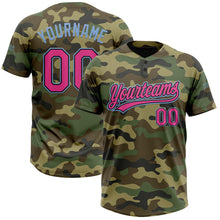 Загрузить изображение в средство просмотра галереи, Custom Camo Pink Black-Light Blue Salute To Service Two-Button Unisex Softball Jersey