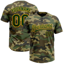 Загрузить изображение в средство просмотра галереи, Custom Camo Green-Gold Salute To Service Two-Button Unisex Softball Jersey