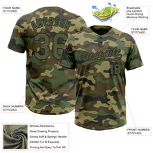 Загрузить изображение в средство просмотра галереи, Custom Camo Olive-Black Salute To Service Two-Button Unisex Softball Jersey