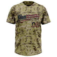 Загрузить изображение в средство просмотра галереи, Custom Camo Vintage USA Flag-Black Salute To Service Two-Button Unisex Softball Jersey