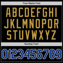 Загрузить изображение в средство просмотра галереи, Custom Black Royal-Old Gold Two-Button Unisex Softball Jersey