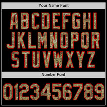 Загрузить изображение в средство просмотра галереи, Custom Black Camo-Red Two-Button Unisex Softball Jersey