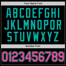 Load image into Gallery viewer, Custom Black Pink-Aqua Two-Button Unisex Softball Jersey