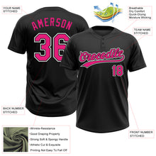 Загрузить изображение в средство просмотра галереи, Custom Black Hot Pink-White Two-Button Unisex Softball Jersey