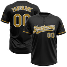 Загрузить изображение в средство просмотра галереи, Custom Black Old Gold-White Two-Button Unisex Softball Jersey