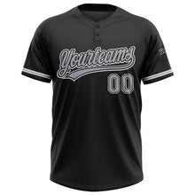 Загрузить изображение в средство просмотра галереи, Custom Black Gray-White Two-Button Unisex Softball Jersey