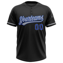 Загрузить изображение в средство просмотра галереи, Custom Black Thunder Blue-Gray Two-Button Unisex Softball Jersey