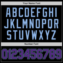 Загрузить изображение в средство просмотра галереи, Custom Black Purple-Light Blue Two-Button Unisex Softball Jersey