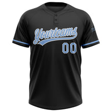 Загрузить изображение в средство просмотра галереи, Custom Black Light Blue-White Two-Button Unisex Softball Jersey