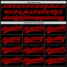 Load image into Gallery viewer, Custom Black Red Two-Button Unisex Softball Jersey