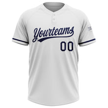 Загрузить изображение в средство просмотра галереи, Custom White Navy Two-Button Unisex Softball Jersey