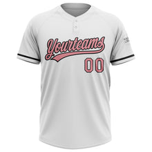 Загрузить изображение в средство просмотра галереи, Custom White Medium Pink-Black Two-Button Unisex Softball Jersey