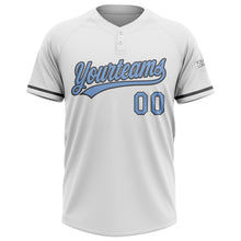 Загрузить изображение в средство просмотра галереи, Custom White Light Blue-Steel Gray Two-Button Unisex Softball Jersey