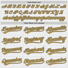 Load image into Gallery viewer, Custom White Steel Gray-Old Gold Two-Button Unisex Softball Jersey