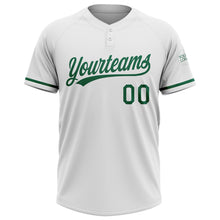 Загрузить изображение в средство просмотра галереи, Custom White Kelly Green Two-Button Unisex Softball Jersey