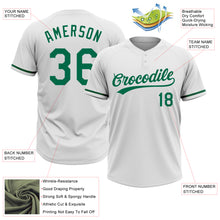 Загрузить изображение в средство просмотра галереи, Custom White Kelly Green Two-Button Unisex Softball Jersey
