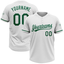 Загрузить изображение в средство просмотра галереи, Custom White Kelly Green Two-Button Unisex Softball Jersey