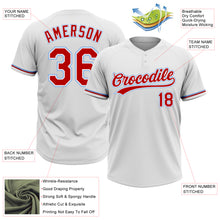 Загрузить изображение в средство просмотра галереи, Custom White Red-Light Blue Two-Button Unisex Softball Jersey