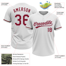 Загрузить изображение в средство просмотра галереи, Custom White Crimson-Gray Two-Button Unisex Softball Jersey
