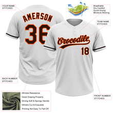 Загрузить изображение в средство просмотра галереи, Custom White Brown-Orange Two-Button Unisex Softball Jersey