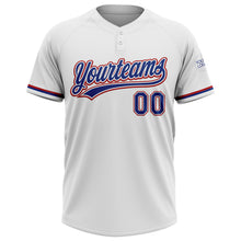 Загрузить изображение в средство просмотра галереи, Custom White Royal-Red Two-Button Unisex Softball Jersey