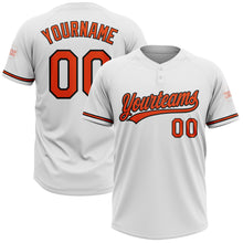 Загрузить изображение в средство просмотра галереи, Custom White Orange-Black Two-Button Unisex Softball Jersey
