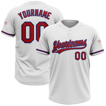 Загрузить изображение в средство просмотра галереи, Custom White Red-Royal Two-Button Unisex Softball Jersey
