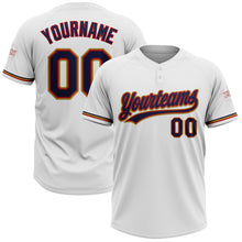 Загрузить изображение в средство просмотра галереи, Custom White Navy Red-Old Gold Two-Button Unisex Softball Jersey