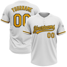 Загрузить изображение в средство просмотра галереи, Custom White Gold-Black Two-Button Unisex Softball Jersey
