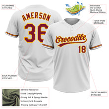 Загрузить изображение в средство просмотра галереи, Custom White Crimson-Gold Two-Button Unisex Softball Jersey
