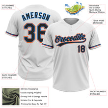Load image into Gallery viewer, Custom White Black Electric Blue-Orange Two-Button Unisex Softball Jersey