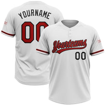 Загрузить изображение в средство просмотра галереи, Custom White Red-Black Two-Button Unisex Softball Jersey