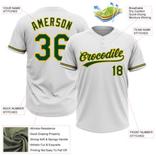 Загрузить изображение в средство просмотра галереи, Custom White Green-Gold Two-Button Unisex Softball Jersey