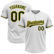 Загрузить изображение в средство просмотра галереи, Custom White Green-Gold Two-Button Unisex Softball Jersey