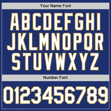 Load image into Gallery viewer, Custom Royal White Old Gold-Red Two-Button Unisex Softball Jersey