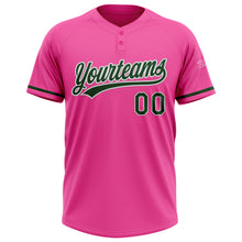 Загрузить изображение в средство просмотра галереи, Custom Pink Green-White Two-Button Unisex Softball Jersey