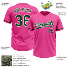 Загрузить изображение в средство просмотра галереи, Custom Pink Green-White Two-Button Unisex Softball Jersey