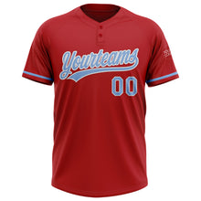 Charger l'image dans la galerie, Custom Red Light Blue-White Two-Button Unisex Softball Jersey