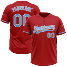 Charger l'image dans la galerie, Custom Red Light Blue-White Two-Button Unisex Softball Jersey