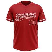 Charger l'image dans la galerie, Custom Red White Two-Button Unisex Softball Jersey