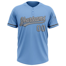 Load image into Gallery viewer, Custom Light Blue Gray-Steel Gray Two-Button Unisex Softball Jersey