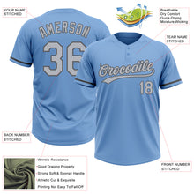 Load image into Gallery viewer, Custom Light Blue Gray-Steel Gray Two-Button Unisex Softball Jersey
