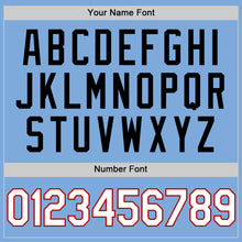 Load image into Gallery viewer, Custom Light Blue Red-Black Two-Button Unisex Softball Jersey